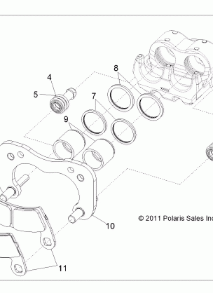 BRAKES REAR CALIPER - R13XT87AA / 9EAK (49RGRCALIPERRR12RZRXP4)