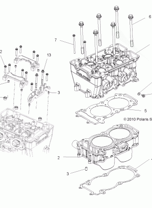 ENGINE CYLINDER and HEAD - R13XT9EFX (49RGRCYLINDER11RZR875)