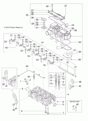 ENGINE CYLINDER HEAD and BONNET - R13TH90DG (49RGRCYLINDERHD11DCREW)