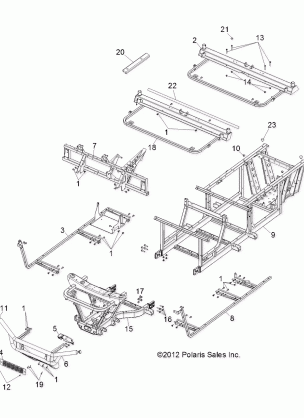 CHASSIS FRAME and FRONT BUMPER - R13WH50AG / AH / AR / AX (49RGRCHASSIS13500CREW)