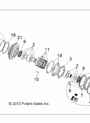 DRIVE TRAIN FRONT GEARCASE INTERNALS - R13WH50AG / AH / AR / AX (49RGRGEARCASE1333066)