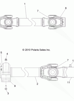 DRIVE TRAIN FRONT PROP SHAFT - R13WH50AG / AH / AR / AX (49RGRSHAFTPROP11500CREW)