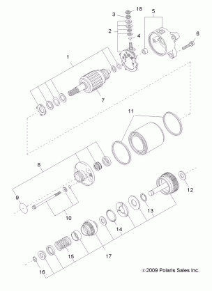 ENGINE STARTING MOTOR - R13WH50AG / AH / AR / AX (49RGRSTARTINGMTR105004X4)