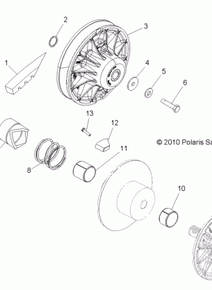 DRIVE TRAIN SECONDARY CLUTCH - R13WH50AG / AH / AR / AX (49RGRCLUTCHDVN11500EFI)