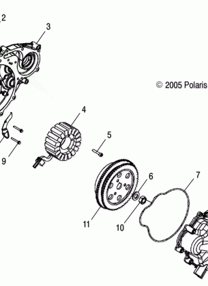 ENGINE STATOR and FLYWHEEL - R12HR76AG / AR (4999202259920225E04)