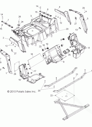 BODY REAR RACK and FENDERS - R12VE76FX / FI (49RGRRACKMTG11RZRSI)