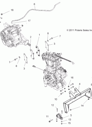 ENGINE ENGINE and TRANSMISSION MOUNTING - R12VH57FX (49RGRENGINEMTG12RZR570I)