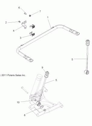 SUSPENSION STABILIZER BAR REAR - R12VH57FX (49RGRSTABILIZERRR12RZR570)