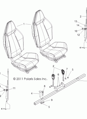 BODY SEAT MOUNTING and BELTS - R12VH76AB / AD / AF / AH / AI / AJ / AM / EAB / EAS (49RGRSEATMTG12RZR800)