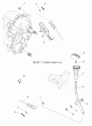 DRIVE TRAIN GEAR SELECTOR - R12XE76AD / 7EAB / EAO (49ATVGEARSELECT11RZR4)