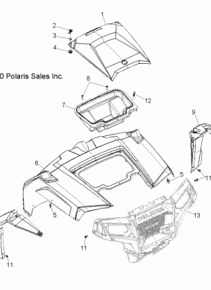 BODY HOOD and FRONT BODY WORK - R12XE7EFX (49RGRHOOD11RZRS)