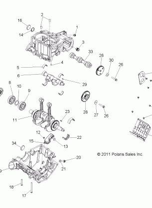 ENGINE CRANKCASE and CRANKSHAFT - R12XE7EFX (49RGRCRANKCASE12RZR4I)