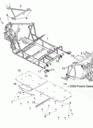 CHASSIS MAIN FRAME and SKID PLATE - R12XE7EFX (49RGRFRAME11RZR4)