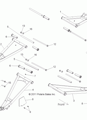 SUSPENSION FRONT CONTROL ARMS - R12XE7EFX (49RGRSUSPFRT12RZR4I)