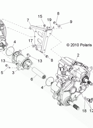 DRIVE TRAIN GEARCASE DIFFERENTIAL MOUNTING - R12XE7EFX (49RGRTRANSMTG11RZRSI)