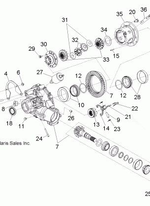 DRIVE TRAIN GEARCASE DIFFERENTIAL INTERNAL COMPONENTS - R12XE7EFX (49RGRGEARCASERR12RZRI)