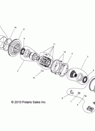 DRIVE TRAIN FRONT GEARCASE INTERNALS - R12RH50AG / AH / AM / AR / AZ (49RGRGEARCASE1332829)