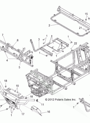 CHASSIS FRAME and FRONT BUMPER - R12TH76 / TH7E / TX7E ALL OPTIONS (49RGRCHASSIS128004X4)