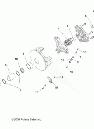 DRIVE TRAIN PRIMARY CLUTCH - R12TH76 / TH7E / TX7E ALL OPTIONS (49RGRCLUTCHDRV09CREW)