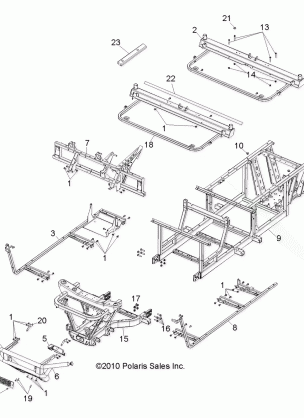 CHASSIS FRAME and FRONT BUMPER - R12WH50AG / AH / AK / AR (49RGRCHASSIS11500CREW)