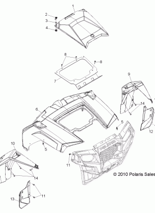 BODY HOOD and FRONT BODY WORK - R11JH87AA / AD (49RGRHOOD11RZR875)