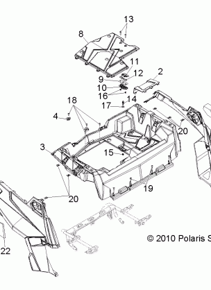 BODY REAR RACK and FENDERS - R11JH87AA / AD (49RGRRACKMTG11RZR875)