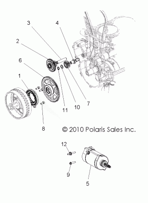 ENGINE STARTER and DRIVE - R11JH87AA / AD (49RGRSTARTINGMTR11RZR875)