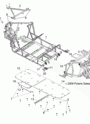 CHASSIS MAIN FRAME and SKID PLATE - R11XY76FX (49RGRFRAME11RZR4)