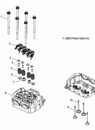 ENGINE CYLINDER HEAD and VALVES - R10TH76 / TY76 ALL OPTIONS (4999202259920225D14)