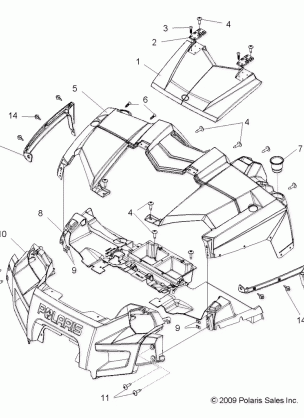 BODY HOOD and FRONT FASCIA - R10WH76AG / AH / AR / AV / WY76AW / AZ (49RGRHOOD10CREW)