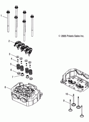 ENGINE CYLINDER HEAD and VALVES - R10WH76AG / AH / AR / AV / WY76AW / AZ (4999202259920225D14)