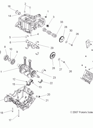 ENGINE CRANKCASE and CRANKSHAFT - R09VH76 ALL OPTIONS (49ATVCRANKCASE08VISTA)