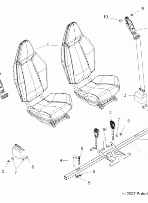 SEAT MOUNTING and BELTS - R08VH76AD / AG (49RGRSEATMTG08VISTA)