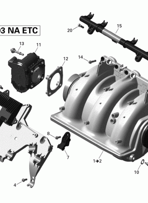 02- Air Intake Manifold And Throttle Body Sea-Doo Boats