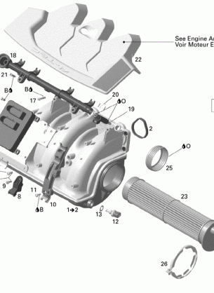 02- Air Intake Manifold And Throttle Body V2 Sport Boats