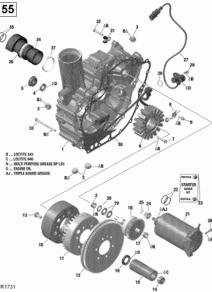 03- PTO Cover And Magneto - 155 Model Without Suspension