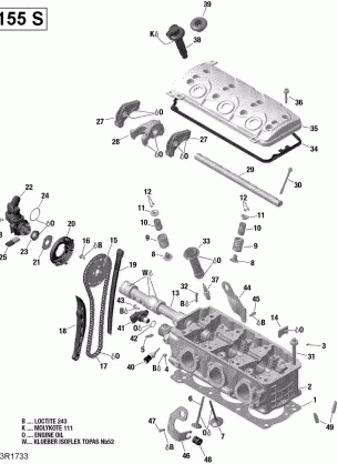 01- Cylinder Head - 155 Model With Suspension
