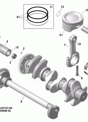 01- Crankshaft Pistons And Balance Shaft - 130-155 Model Without Suspension