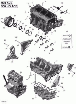 01- Engine Block - 900-900 HO ACE