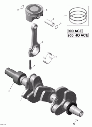 01- Crankshaft and Pistons - 900-900 HO ACE