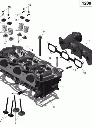 01- Cylinder Head and Exhaust Manifold - 1200 iTC 4-TEC