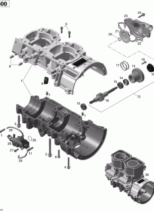 01- Crankcase Water Pump and Oil Pump - 600 CARB