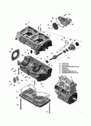 01- Crankcase and Water Pump - 800 E-TEC