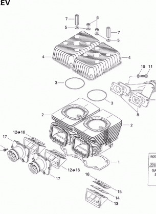 01- Cylinder Exhaust Manifold And Reed Valve 1