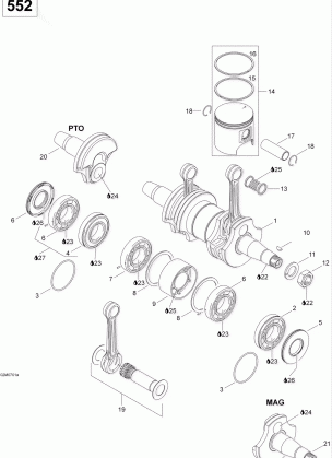 01- Crankshaft And Pistons 550F SUV