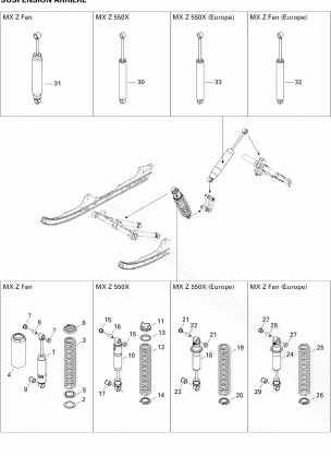 08- Rear Suspension Shocks MX Z 550X