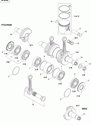 01- Crankshaft And Pistons MX Z 552