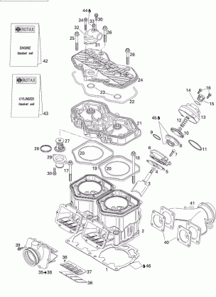 01- Cylinder Exhaust Manifold And Reed Valve 593HO