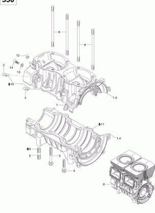 01- Crankcase (550F)