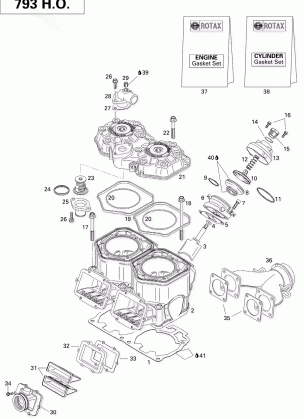 01- Cylinder Exhaust Manifold And Reed Valve 793HO